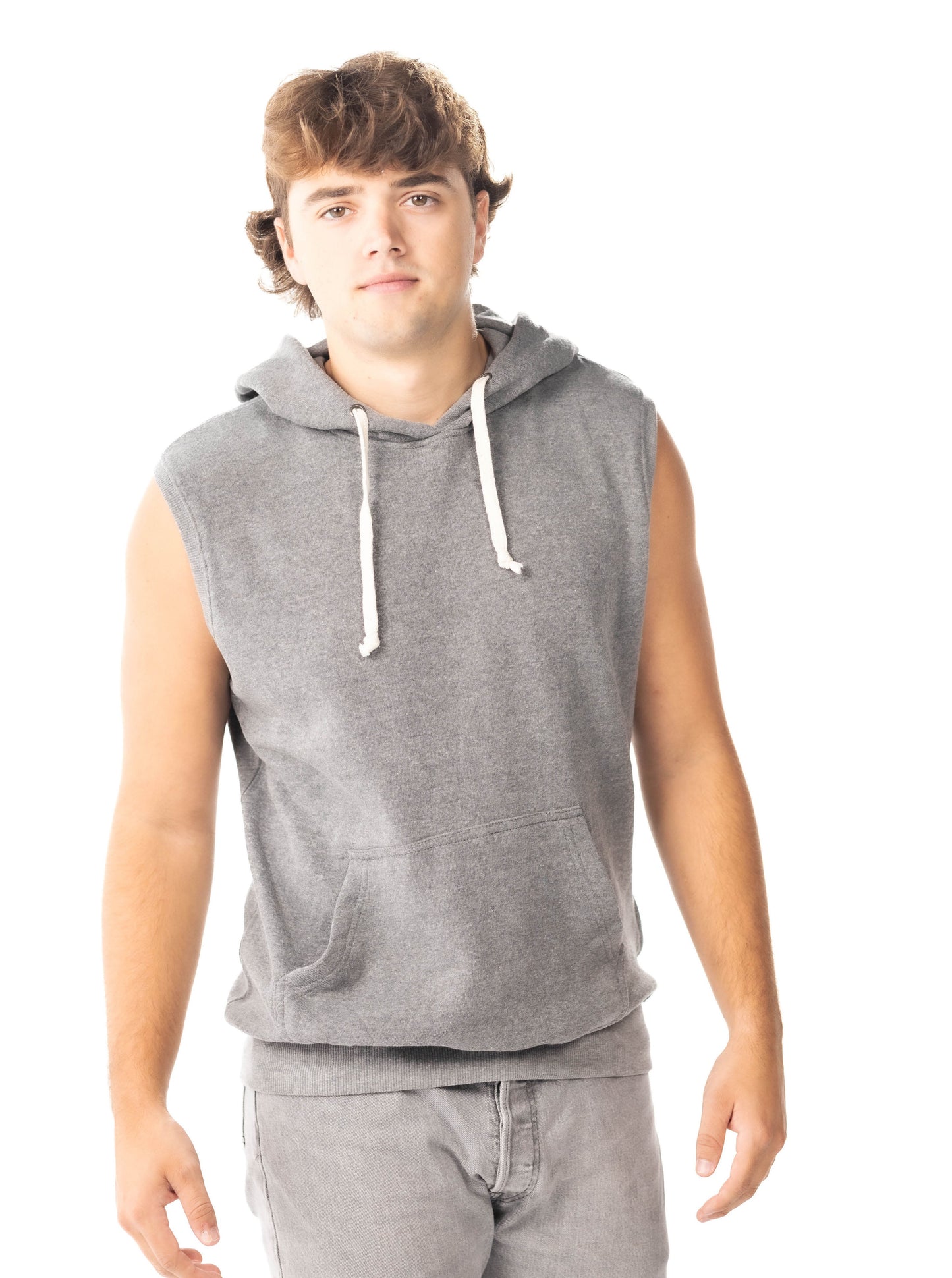 J. America Triblend Sleeveless Hooded Sweatshirt