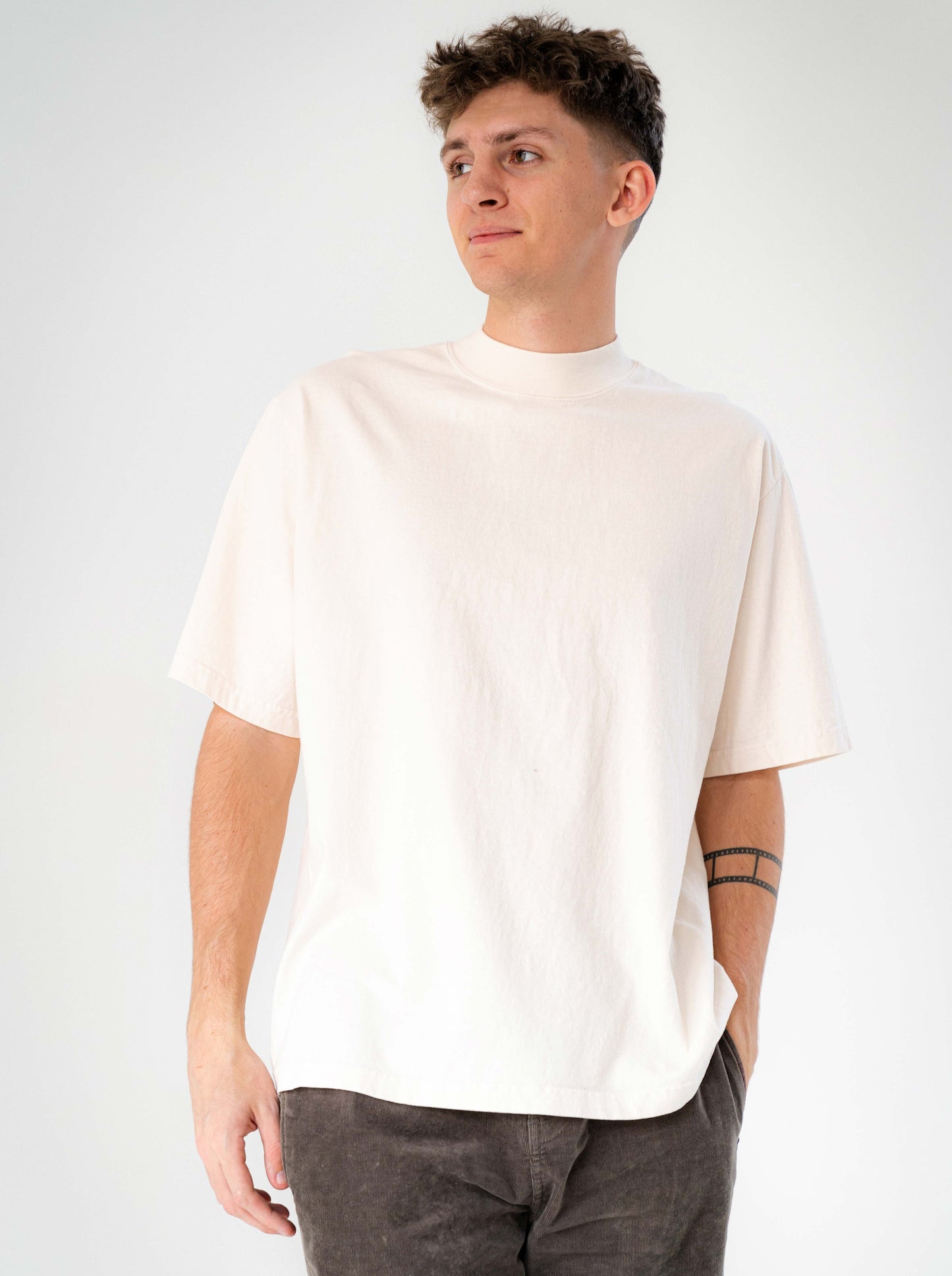 Los Angeles Apparel Oversized Short Sleeve High Mockneck T-shirt