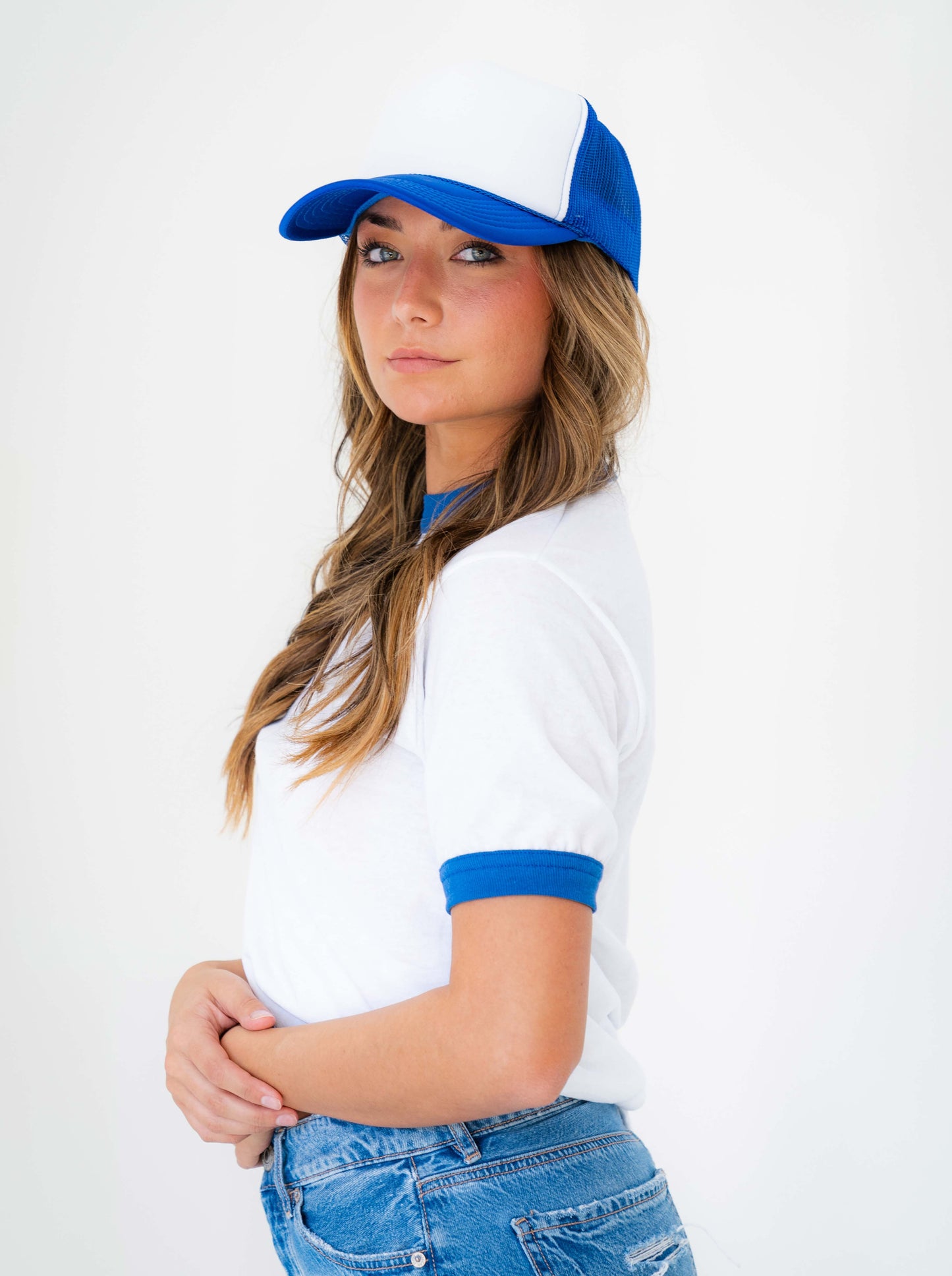Otto Cap 5 Panel High Crown Mesh Back Trucker Hat