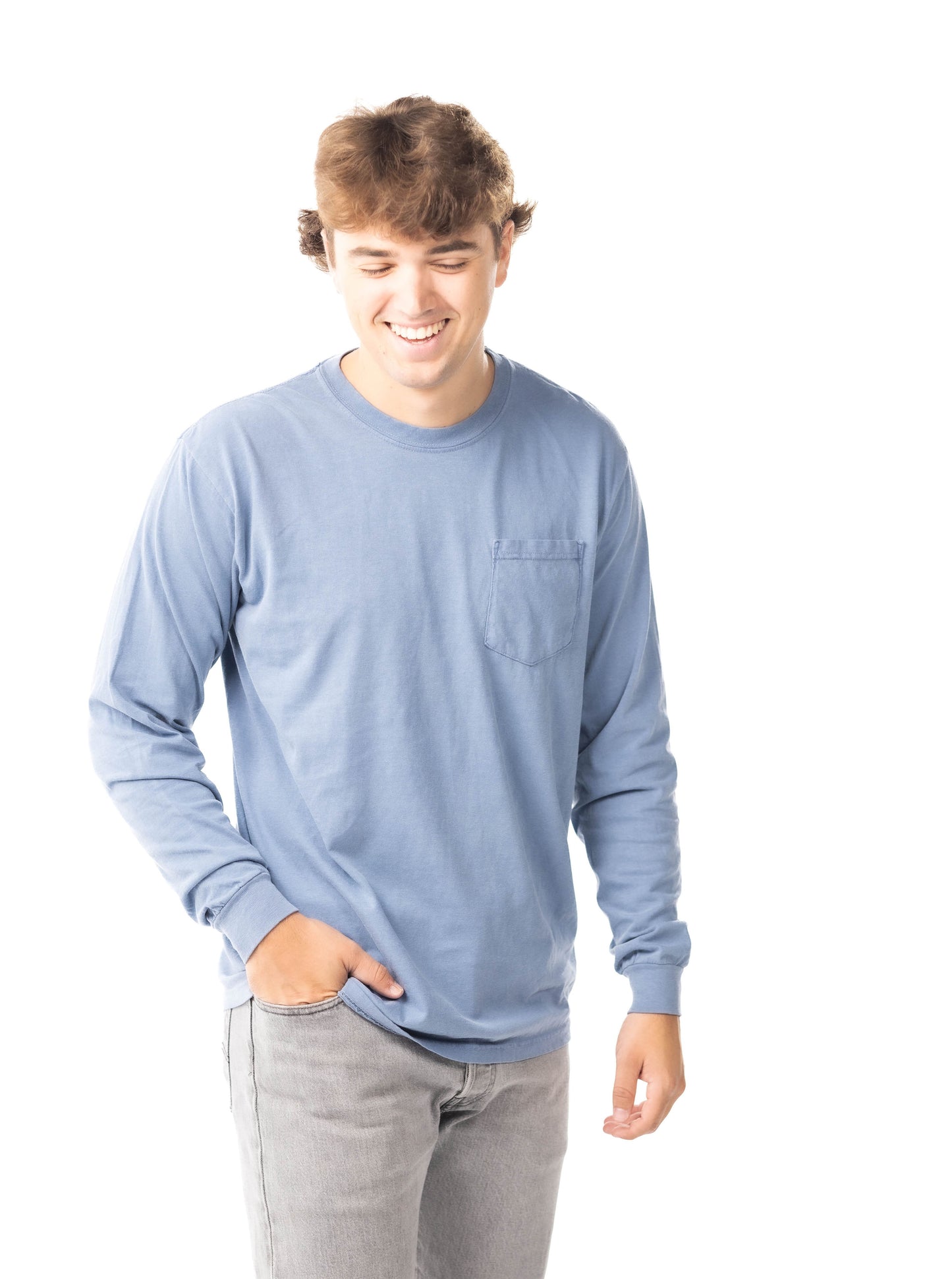 Comfort Colors Garment-Dyed Heavyweight Long Sleeve Pocket T-Shirt